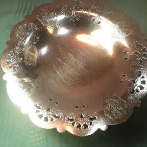 1930s 1881 Rogers Canada PRINCESS ROYAL Silver Plate Copper Pedestal Bowl 9508